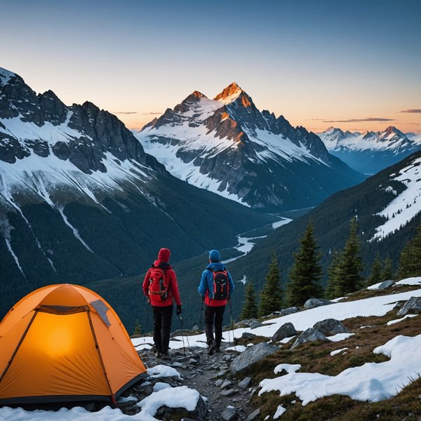 Comment organiser un camping pour une expédition de randonnée en région de montagnes enneigées?